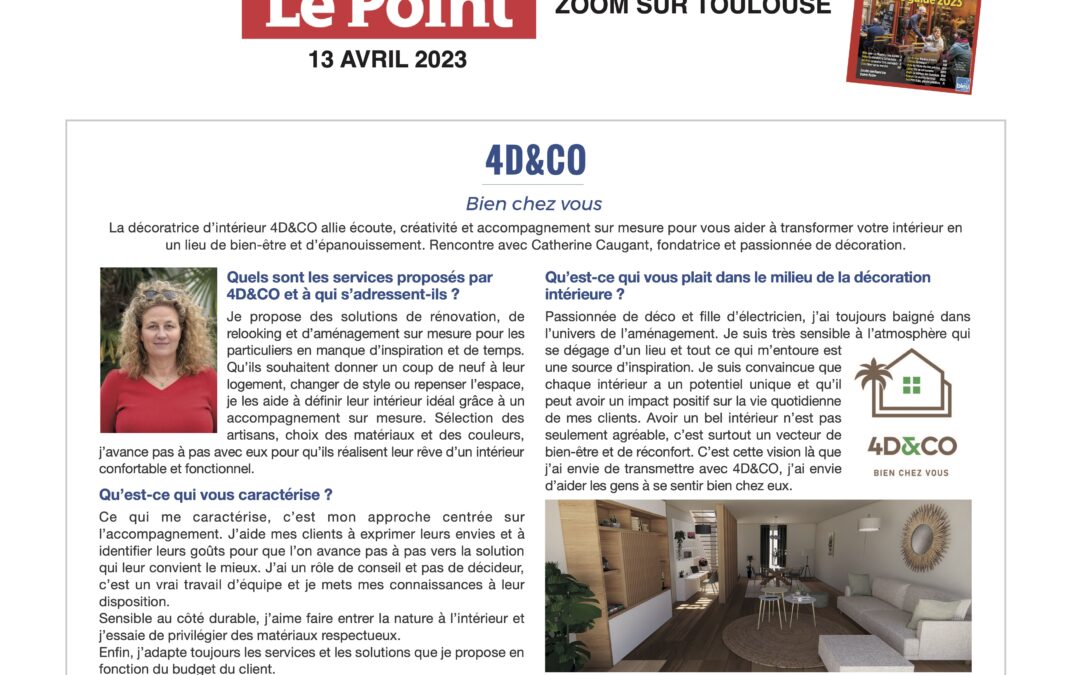 Parution dans Le Point Edition Spéciale Toulouse